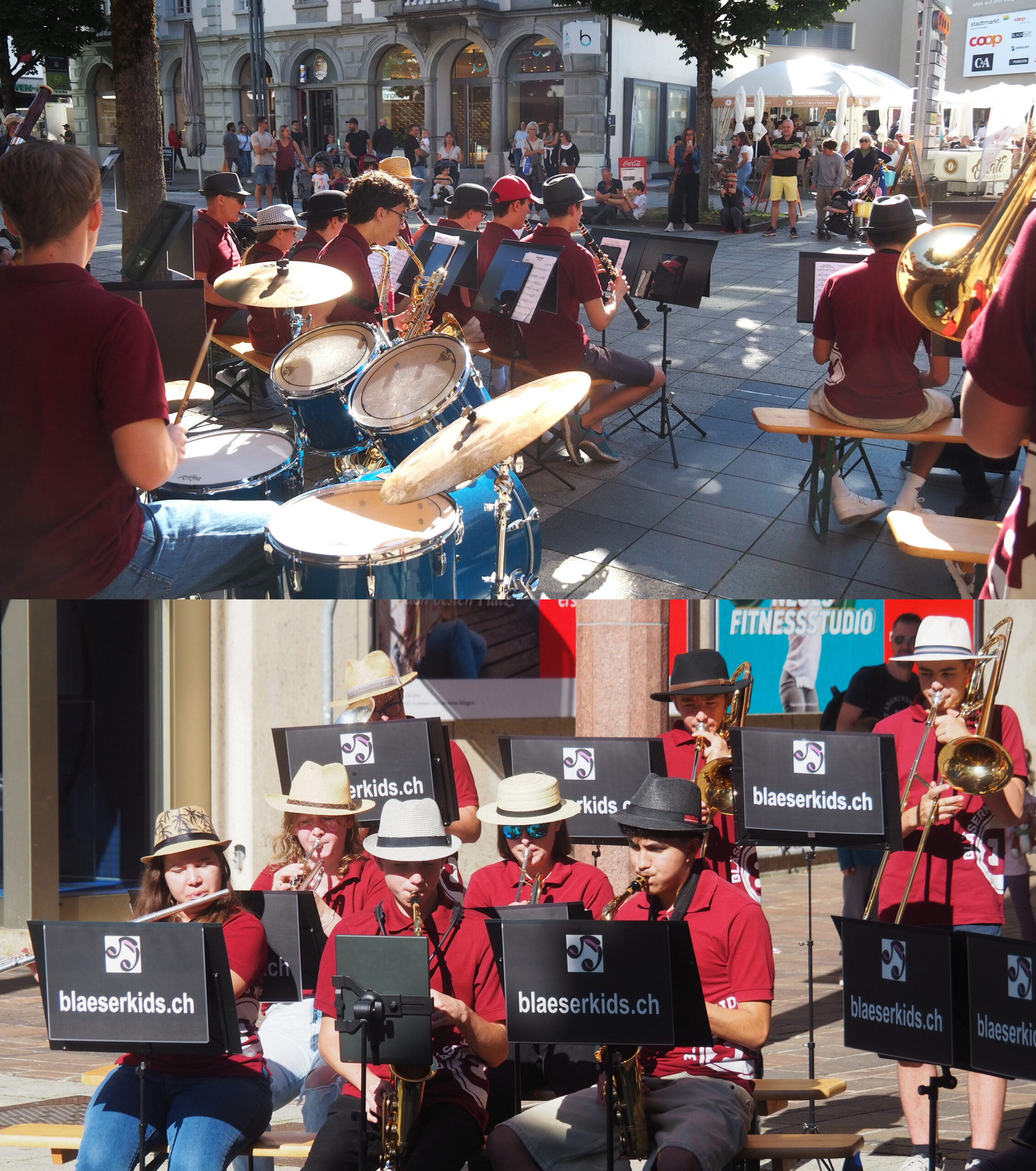 Strassenmusik mit den Bläserkids